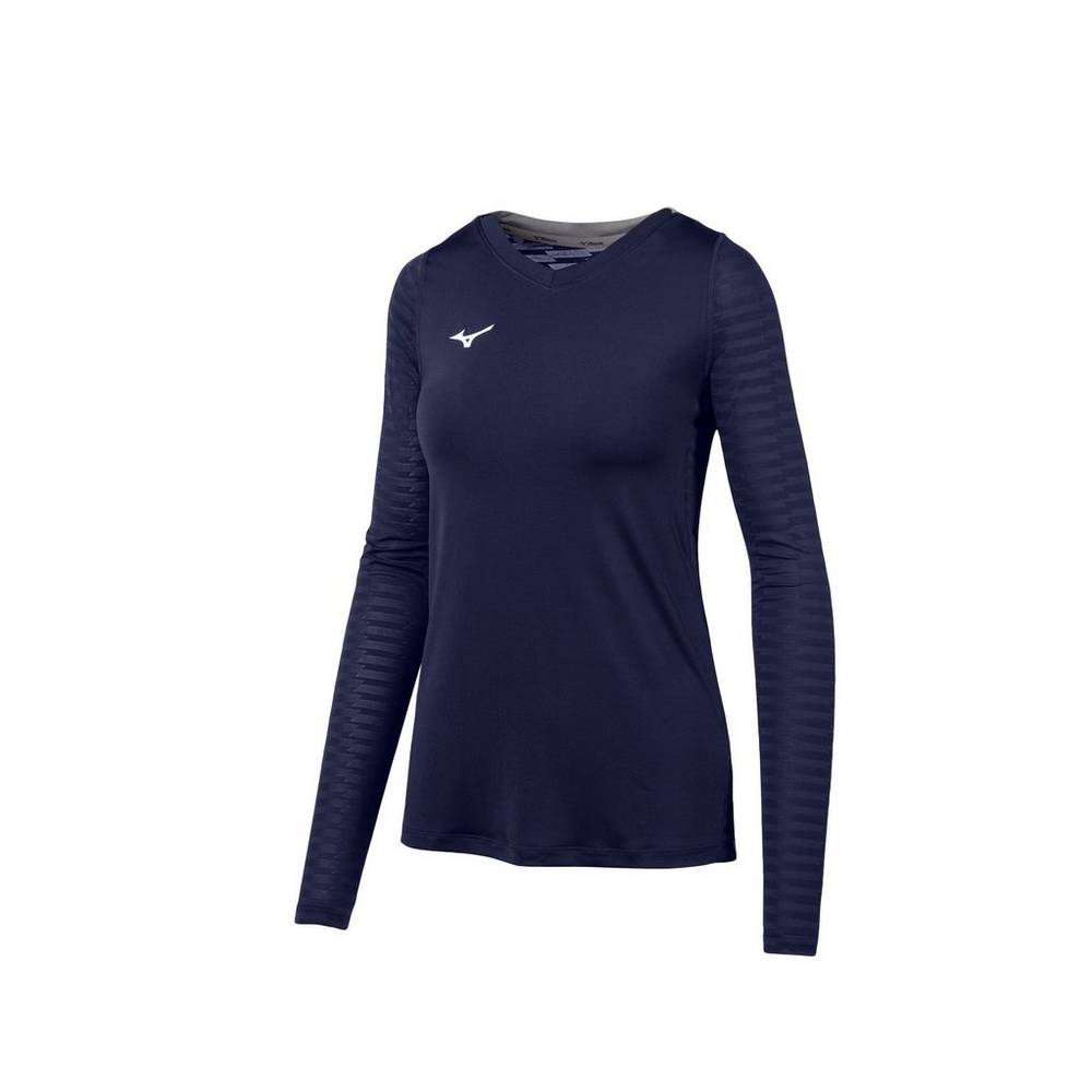 Mizuno United Long Sleeve Női Mezek Sötétkék LQD485091